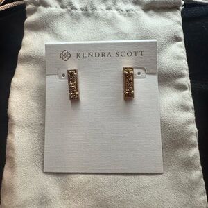 Kendra Scott Gold Glitter Bar Earrings